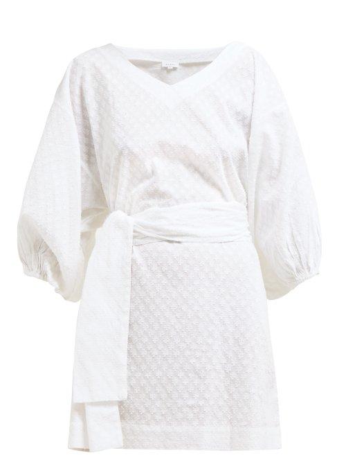 Matchesfashion.com Rhode Resort - Arya Fil Coup Cotton Mini Dress - Womens - White