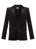 Saint Laurent - Striped Cotton-velour Blazer - Mens - Black