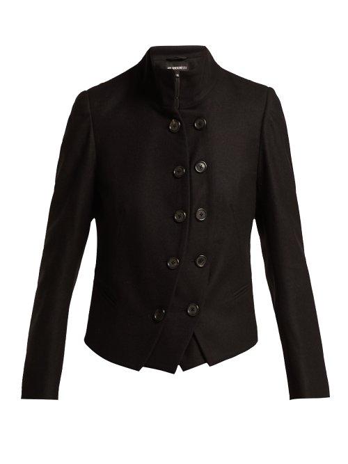 Matchesfashion.com Ann Demeulemeester - Layered Wool Military Jacket - Womens - Black