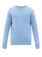 Matchesfashion.com Polo Ralph Lauren - Logo-embroidered Cashmere Sweater - Mens - Blue