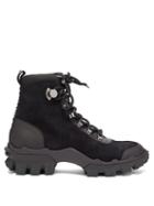 Matchesfashion.com Moncler - Helis Logo Print Suede Hiking Boots - Womens - Black