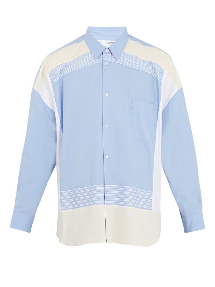 Comme Des Garçons Shirt Oversized Contrast-panel Cotton Shirt