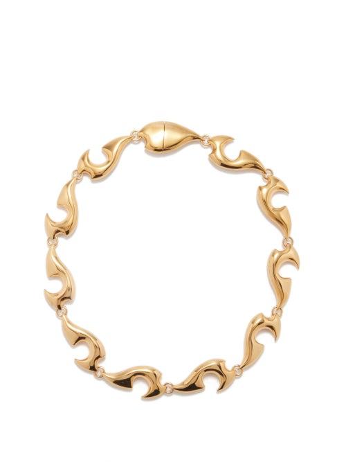Bottega Veneta - Sharp 18kt Gold-vermeil Choker Necklace - Womens - Yellow Gold