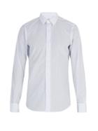 Matchesfashion.com Valentino - Striped Cotton Shirt - Mens - Blue