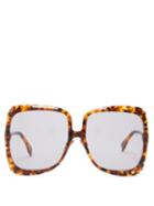 Matchesfashion.com Fendi - Oversized Square Tortoiseshell-acetate Sunglasses - Womens - Tortoiseshell