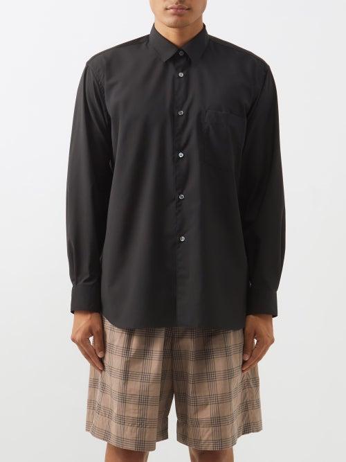 Comme Des Garons Shirt - Wool Shirt - Mens - Black