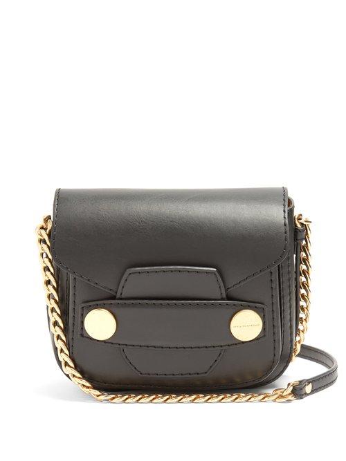 Matchesfashion.com Stella Mccartney - Stella Popper Faux Leather Cross Body Bag - Womens - Black