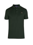 Matchesfashion.com Ralph Lauren Purple Label - Logo Embroidered Cotton Piqu Polo Shirt - Mens - Green