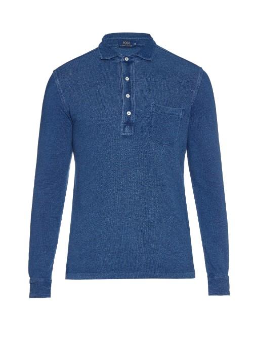 Polo Ralph Lauren Long-sleeved Cotton-piqu Polo Shirt