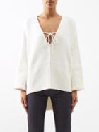 Tom Ford - Tie-front Cashmere-blend Sweater - Womens - Ivory