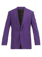 Matchesfashion.com Givenchy - Single-breasted Wool-twill Suit Jacket - Mens - Purple
