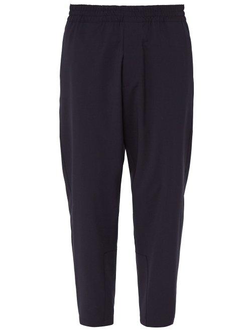 Matchesfashion.com Prada - Relaxed Fit Virgin Wool Trousers - Mens - Blue