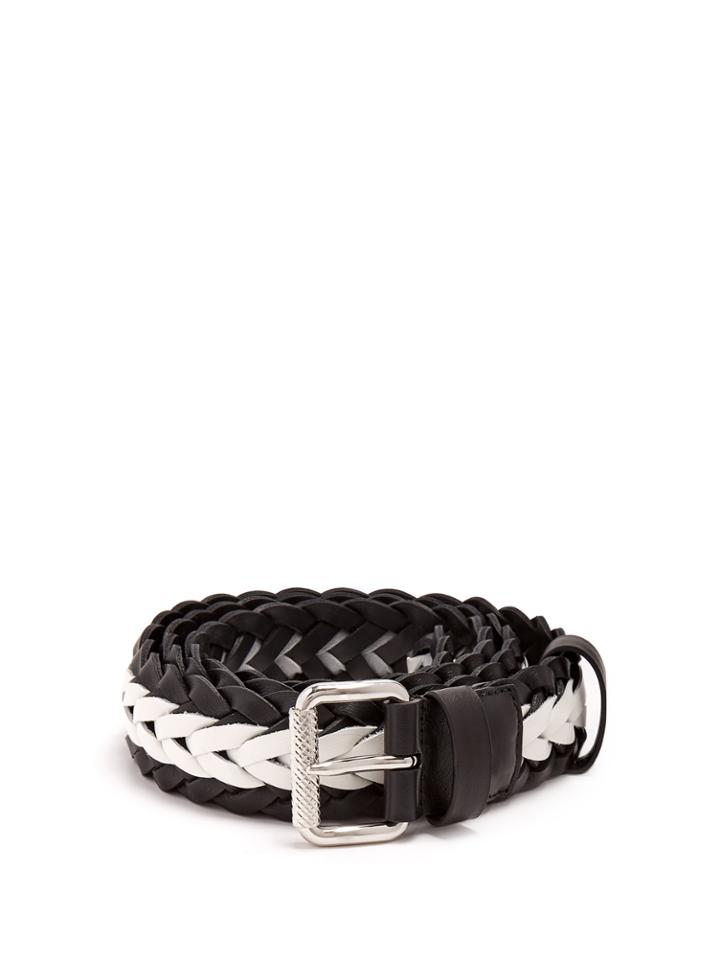 Prada Two-tone Braided Leather Belt