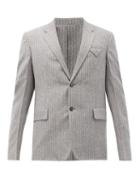 Matchesfashion.com Bottega Veneta - Single-breasted Herringbone Brushed-wool Jacket - Mens - Grey