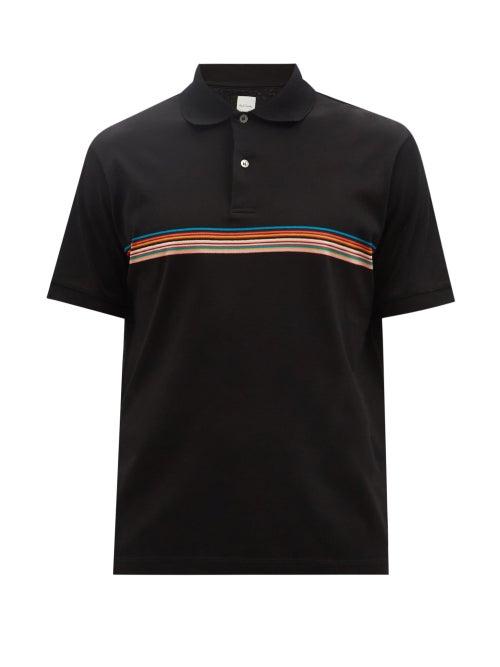 Paul Smith - Artist Stripe Cotton-piqu Polo Shirt - Mens - Black Multi