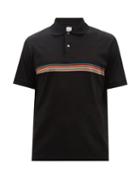 Paul Smith - Artist Stripe Cotton-piqu Polo Shirt - Mens - Black Multi