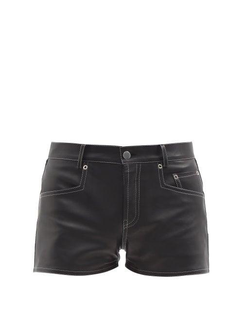 Mens Rtw Ludovic De Saint Sernin - Low-rise Leather Shorts - Mens - Black