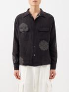 Story Mfg. - Snack Printed Linen Shirt - Mens - Black Multi