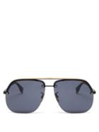 Matchesfashion.com Fendi - Aviator Metal Sunglasses - Mens - Black