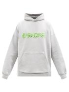 Balenciaga - Slime Logo-print Jersey Hooded Sweatshirt - Mens - Grey Multi