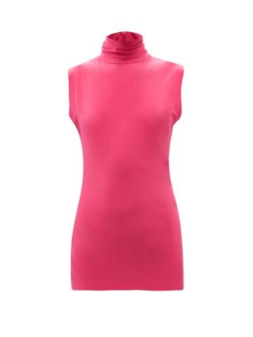 Ladies Rtw Norma Kamali - Turtle Sleeveless Jersey Top - Womens - Pink