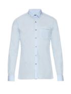 Lanvin Button-cuff Embroidered Collar Cotton Shirt