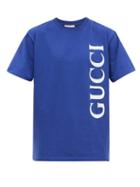 Matchesfashion.com Gucci - Logo-print Cotton T-shirt - Mens - Blue