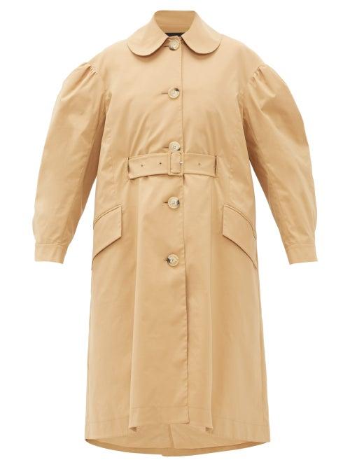 Matchesfashion.com Simone Rocha - Ruffled Belted Gabardine Trench Coat - Womens - Camel