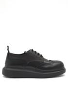 Matchesfashion.com Alexander Mcqueen - Exaggerated Sole Brogue-leather Derby Shoes - Mens - Black