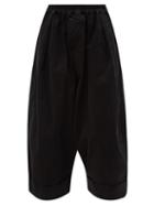 Toogood - The Baker Cropped Cotton-twill Wide-leg Trousers - Womens - Black