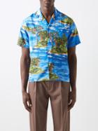 Gucci - Love Parade Island-print Twill Shirt - Mens - Blue Multi