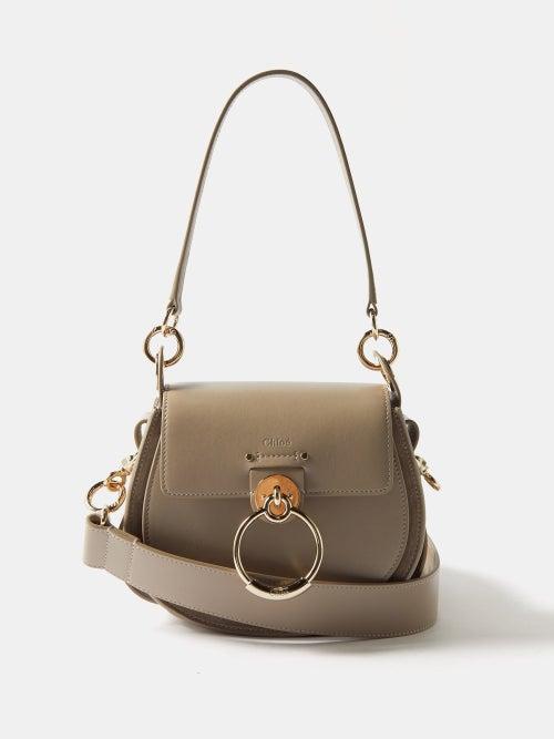 Chlo - Tess Leather Cross-body Bag - Womens - Light Grey