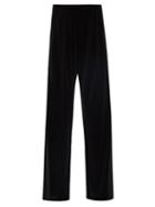 Ladies Rtw Alexandre Vauthier - High-rise Velvet Wide-leg Trousers - Womens - Black