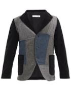 Matchesfashion.com Comme Des Garons Shirt - Patchwork Wool-twill And Cotton-corduroy Jacket - Mens - Black Grey