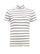Matchesfashion.com A.p.c. - Striped Roll Neck Rib Knitted Top - Womens - Navy White