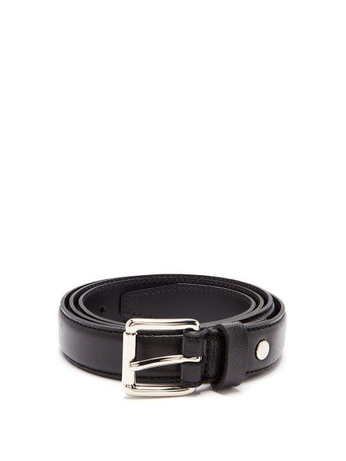 Matchesfashion.com Ami - Thin Leather Belt - Mens - Black