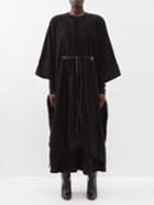 Fil De Vie - Philomena Leather-trim Cashmere Kaftan Coat - Womens - Black