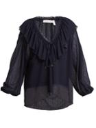 See By Chloé Ruffle-trimmed V-neck Blouse