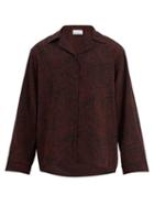 Matchesfashion.com Raey - Squiggle Print Silk Crepe Pyjama Shirt - Mens - Burgundy Print