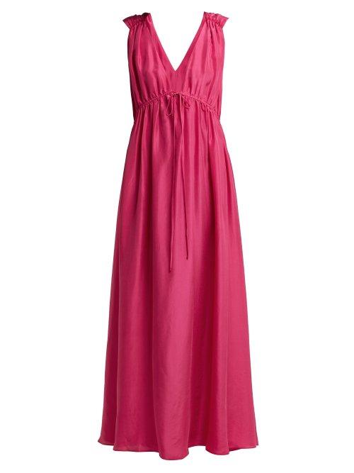 Matchesfashion.com Loup Charmant - Sirena Silk Maxi Dress - Womens - Pink