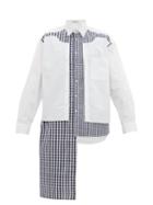 Matchesfashion.com Jw Anderson - Asymmetric Gingham Cotton Poplin Shirt - Mens - Blue White