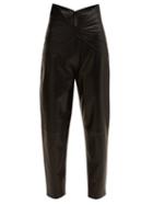 Matchesfashion.com Attico - Butterfly Waist Leather Trousers - Womens - Black