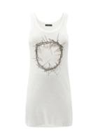 Matchesfashion.com Ann Demeulemeester - Thorn-print Ribbed Rayon-blend Tank Top - Womens - White