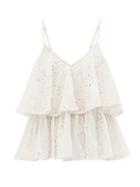Matchesfashion.com Mes Demoiselles - Beluga Ruffled Broderie-anglaise Cotton Cami Top - Womens - Ivory