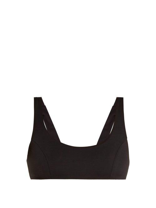 Matchesfashion.com Dos Gardenias - Bandito Scoop Neck Bikini Top - Womens - Black