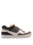 Lanvin Contrast-panel Mid-top Leather Trainers