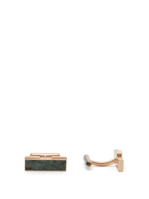 Matchesfashion.com Ioanna Souflia X Ysa - X Ysa Tinos Marble Gold Plated Cufflinks - Mens - Gold Multi