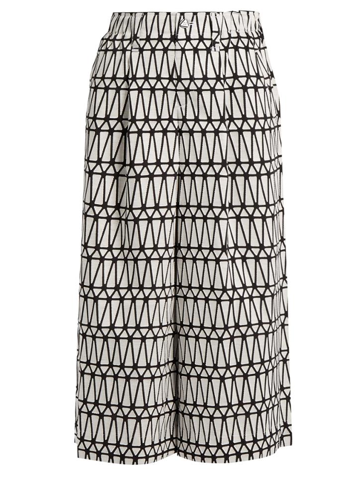 Issey Miyake Facet Wide-leg Geometric Bonded-appliqu Culottes
