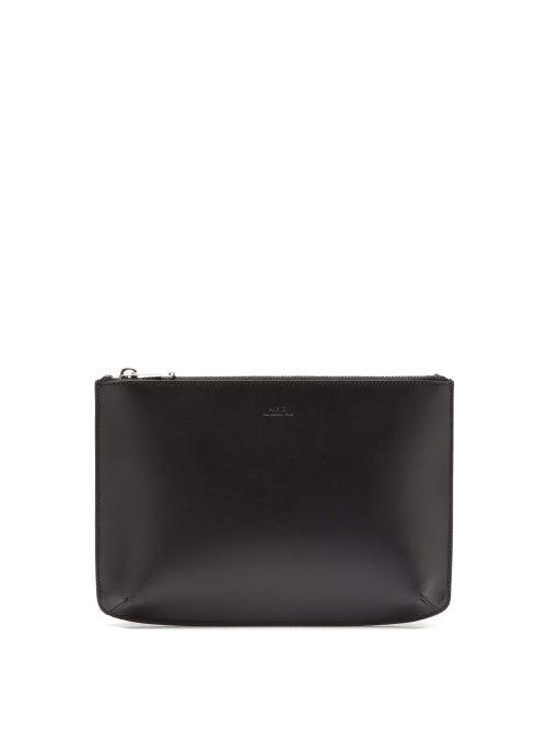 Matchesfashion.com A.p.c. - Jacob Logo-embossed Leather Pouch - Mens - Black