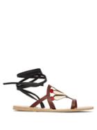 Matchesfashion.com Ancient Greek Sandals - Lilly Cutout Leather Sandals - Womens - Brown Multi